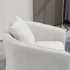 TOAOTBNBO 360°Swivel Accent Chair with Ergonomic Backrest, Soft Arm Chair with Wasit Cushion Modern Barrel Chair for Living Room, White - 4 of 4