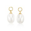 Ross-Simons 18kt Gold Over Sterling Paper Clip Link Hoop Earrings With Removable 8x11mm Cultured Pearl Drops - 4 of 4