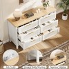 Fluted Dresser with 6 Drawers, 47.4" Wide Wood Chest of Drawers, Large Storage Cabinet for Clothes, TV Stand for Bedroom & Living Room - 3 of 4