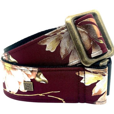 Get'm Get'm Metal Rose Guitar Strap Burgundy 2 in.