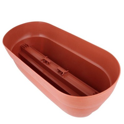 Terracotta Orange Resin Self-Watering Rail Planter Grow Box
