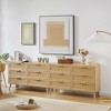 KTMBDW Drawer Double Dresser for Bedroom, Rattan Chest of Dressers, Modern Wooden Dresser Chest, Living Room and Entryway, Natural - 4 of 4