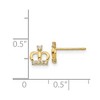 Black Bow Jewelry Kids 6mm Cubic Zirconia Crown Post Earrings in 14k Yellow Gold - 4 of 4