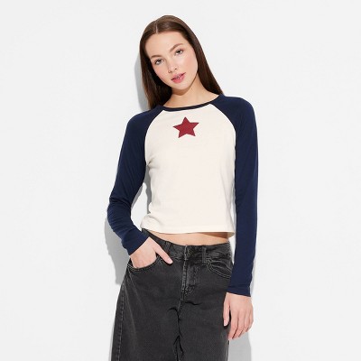 Women's Star Long Sleeve Graphic T-Shirt - White