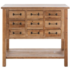 Mendie 6 Drawer Table - AMH1552 - Natural Oak - Safavieh Couture - 1 of 4
