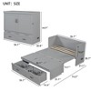 NicBex Full Size Murphy Bed 74.3" Wooden Bed Frame Wall Bed with 2 Spacious Drawers and USB Ports for Apartment and Living Room, Gray - 2 of 4