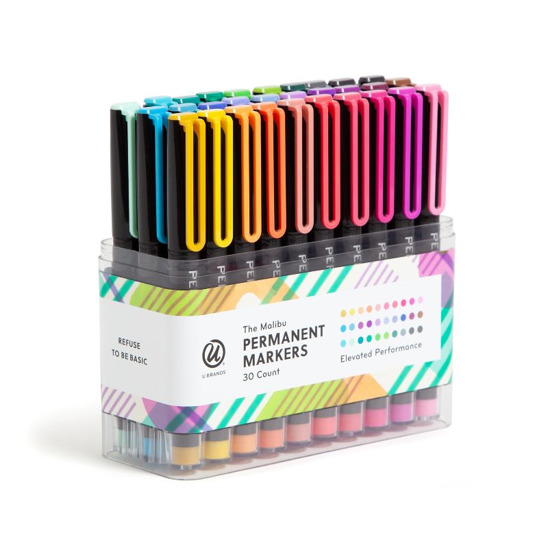 U Brands 30pk Permanent Markers Multicolored, 1 of 14