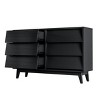 Homy Casa Mid Century 6 Drawer Dresser with Angled Legs for Bedroom or Living Room, Black - 4 of 4