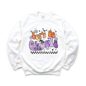 Simply Sage Market Women's Graphic Sweatshirt Let's Go Ghouls Flowers - 1 of 4