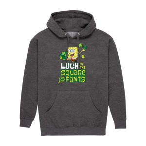 Men's - SpongeBob Squarepants - Luck Of The Square Pants Graphic Fleece Pullover Hoodie - 1 of 4