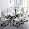 NicBex Dining Table for 4 Morden 71" Glass Dining Table Dining Room Table with Glass Tabletop and Trestle Legs for Kitchen - 3 of 4