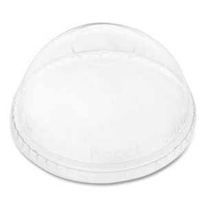 Karat PET Lids, No Hole Dome Lid, Fits 12 oz to 24 oz Cold Cups, Plastic, Clear, 1,000/Carton - 1 of 4