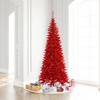 Vickerman Red Tinsel Fir Slim Artificial Christmas Tree - 3 of 3