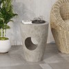 NAYSAYE Patio End Tables Sirius Side Table with Round Drum Design for Outdoor Use, Gray, 14.5"*14.5"*18.5" - 2 of 4