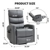 Heat Massage Manual Recliner Chair with Rocker and Swivel in Fabric for Living Room - 2 of 4