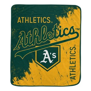 MLB Oakland Athletics Painted Plate Ultra Soft Blanket: Sports Team Logo Throw - 1 of 3