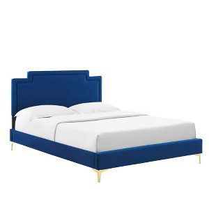 Modway Liva Performance Velvet Twin Bed - 1 of 4