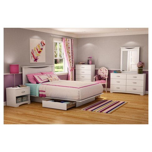 Step One Platform Bed With Drawers Full Queen Pure White South Shore Target