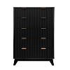 Jojoka Fluted 5 Drawer Dresser, 48" Tall Wood Chest of Drawers, Curved Edge Modern Storage Cabinet for Bedroom, Living Room, Entryway, Hallway - 3 of 4