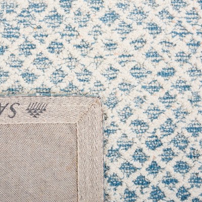 Handmade Tufted Blue Wool Square Rug 5'