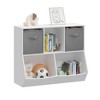 4-Cube Kids Bookshelf - Toy Storage Organizer for Playroom, Nursery & Kindergarten - White-Gray - 2 of 4