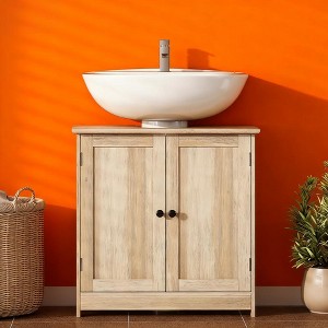 Racxily Bathroom Vanity Cabinet, Under Sink Storage with 2 Doors & Adjustable Shelf - 1 of 4