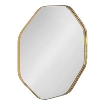 24" x 24" Rollo Octagon Framed Decorative Wall Mirror Gold - Kate & Laurel All Things Decor