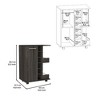 Gulches Modern Carbon Espresso Bar-Coffee Cart, 32"H, Cabinet Storage with 4 Wheels, Divided Storage, Folding Door, 6 Bottle Cubbies - 3 of 4