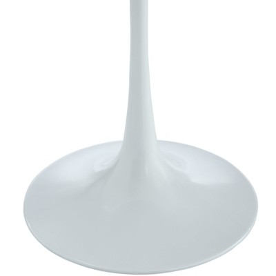 Modern 20" Round White Marble Side Table with Aluminum Base