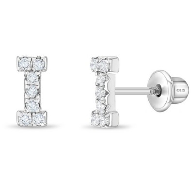 925 Sterling Silver Clear Cubic Zirconia Turtle Screw Back Earrings for Girls, Girl's, Size: Small