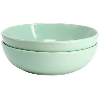 Martha Stewart Everyday 2 Piece 8.5 Inch Stoneware Dinner Bowl Set in Mint