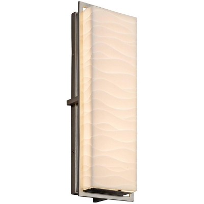 Justice Design Porcelina Avalon 18" High Brushed Nickel LED Outdoor Wall Light