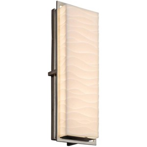 Justice Design Porcelina Avalon 18" High Brushed Nickel LED Outdoor Wall Light - 1 of 3