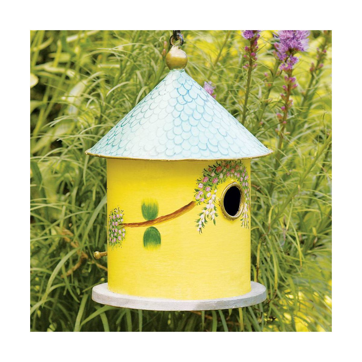 12" Iron Hand Painted Bastion Cottage Birdhouse - ACHLA Designs: Weather-Resistant Metal, No Assembly Required - thumbnail 2