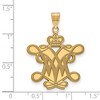 Black Bow Jewelry 14k Yellow Gold Plated Sterling Silver College of William & Mary Tribe NCAA Extra Large Pendant - 2 of 3