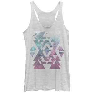 Women's Lost Gods Geometric Clouds Racerback Tank Top - 1 of 3