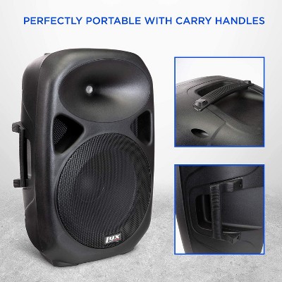 15" Black Portable PA Speaker with Bluetooth and MP3 Input
