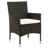 vidaXL Patio Chairs with Cushions 2 pcs Poly Rattan Black - 2 of 4