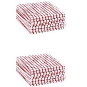 Unique Bargains Cotton Checkered Kitchen Dish Cloth 11" x 16" 12 Pcs - 1 of 4