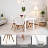 ORRD Set of 4 Medieval Modern Dining Chairs, White Kitchen & Dining Room Chairs with Wooden Legs - 4 of 4