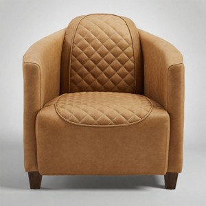 Art Leon Leather Accent Chair with Quilted Design for Timeless Comfort - 1 of 4