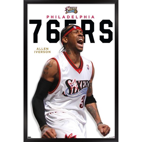 Trends International Allen Iverson - Feature Series 23 Framed Wall Poster Prints Black Framed Version 22.375 x 34