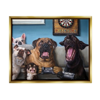 Stupell Industries Funny Dogs Playing Video Games Livingroom Pet Portrait