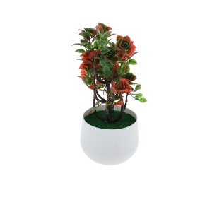 Unique Bargains Tree Artificial 12-Piece Tree Rose Arrangement Plastic 3.54"x3.54"x9.06" 1 Pcs - 1 of 4