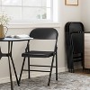 Whizmax Solo Classic Home Adult Modern Metal Indoor Auditorium Padded Folding Chairs, Black (Set of 4) - 3 of 4