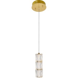 Elegant Lighting Polaris LED Gold Pendant with Clear Royal Cut Crystal - 1 of 4