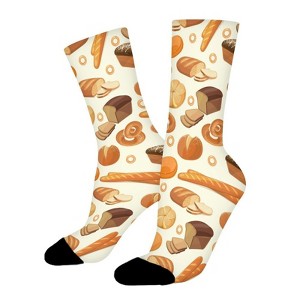 Bakery Pattern Women Printed Crew Socks Funny Funky Socks Soft Polyester Novelty Gifts for Artists Men - 1 of 1
