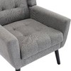 CAVINAS Modern Ergonomics Accent Chair, Soft Linen Material Living Room Chair with Black Legs and Backrest - 3 of 4