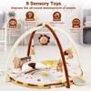 Baby Gym Play Mat, Baby Activity Center with 9 Detachable Toys for Stage Sensory&Motor Skills&Cognitive Development, Padded Tummy Time Mat Washable - 2 of 4