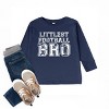 The Juniper Shop Littlest Football Bro Toddler Long Sleeve Tee - 2T - Navy - 2 of 4